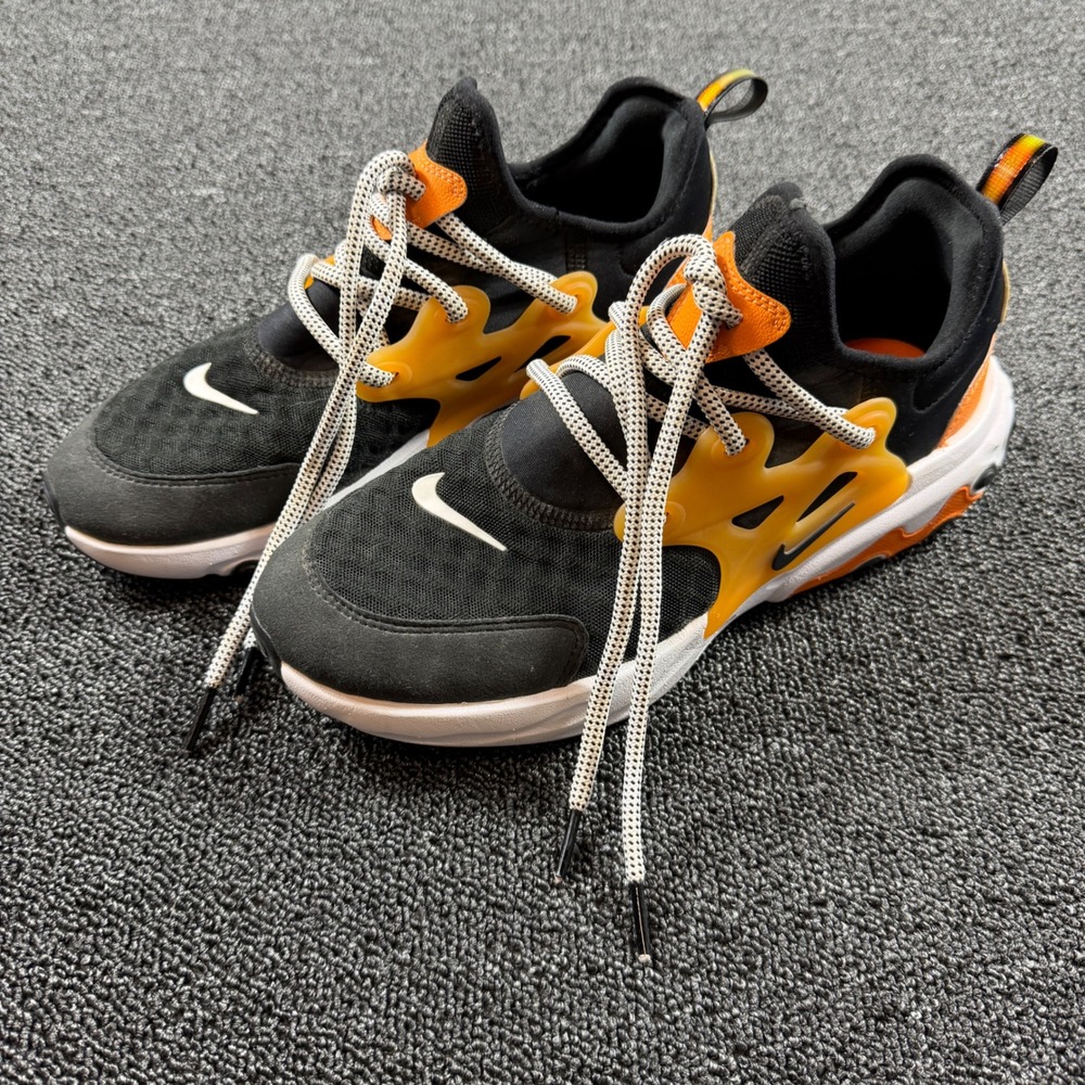Nike React Presto GS Black Orange Halloween CK2403-001 Women 8.5 Running Trainer